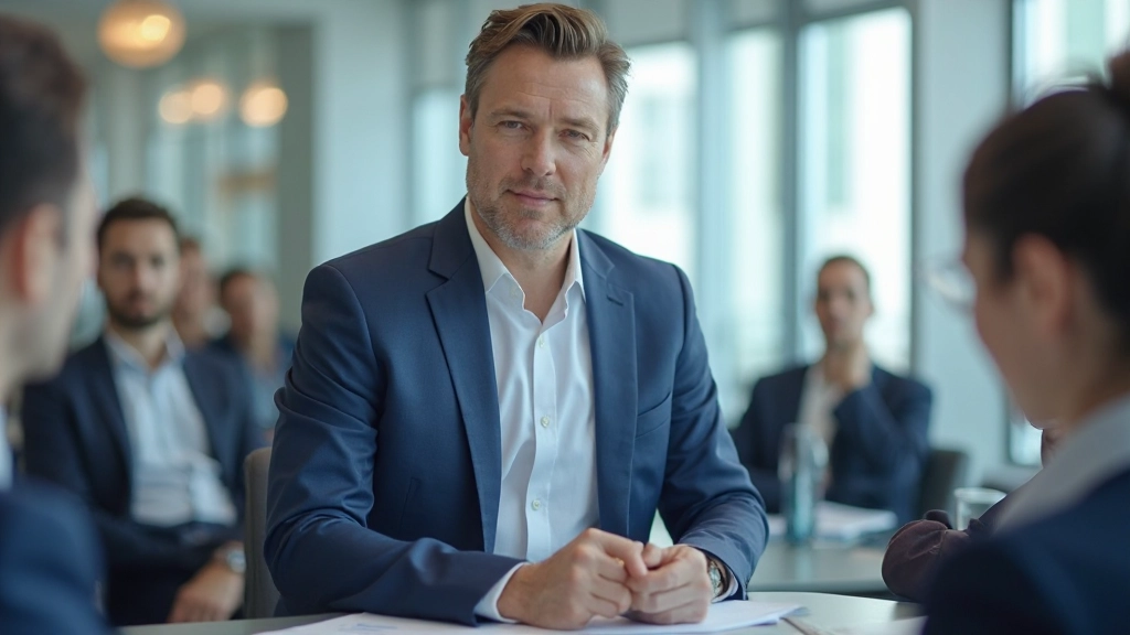 Профессионал проводит встречу команды по управлению проектом в современном офисе