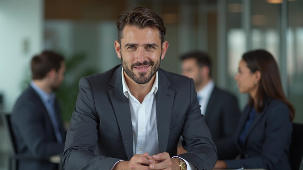 Профессионал демонстрирует уверенность во время деловой встречи в современном офисе